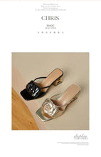 Load image into Gallery viewer, Camellia slippers soft leather new line flower sandals o

