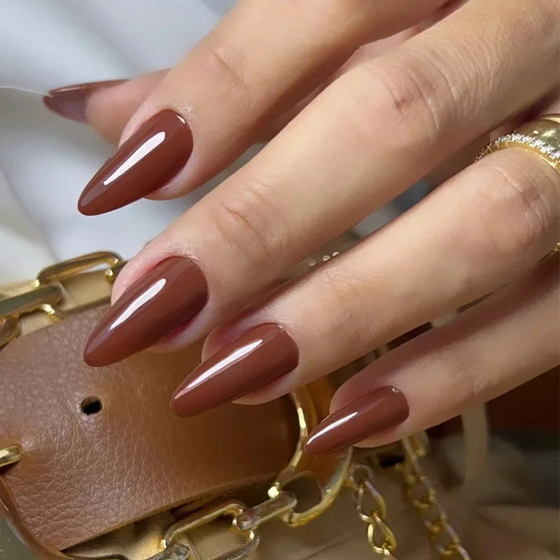 30 pieces of short almond shaped press on nails