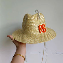 Load image into Gallery viewer, Summer straw hat black edging
