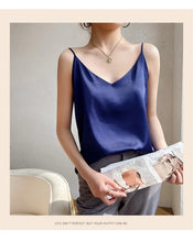 Load image into Gallery viewer, 100 silk real  slim v-neck  camisole
