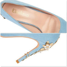 Load image into Gallery viewer, Metal Flower High Heels  Luxury Sexy Pointed Women&#39;s Shoes
