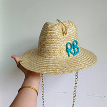 Load image into Gallery viewer, Summer straw hat black edging
