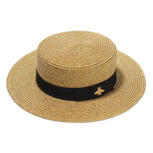 Load image into Gallery viewer, Women&#39;s  Summer Boater Straw Hat
