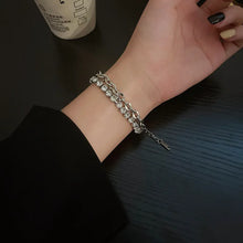 Load image into Gallery viewer, New Luxury Zircon Double Layer Silver Colour Bracelet
