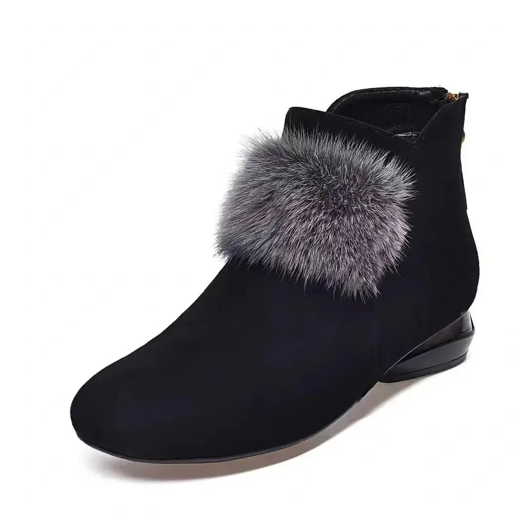 Plush Warm Women's Boots Low Heel
