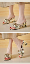 Load image into Gallery viewer, Camellia slippers soft leather new line flower sandals o
