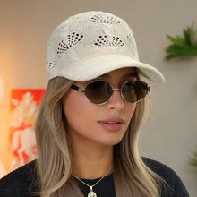 Load image into Gallery viewer, Summer Glossy Openwork Knit Baseball Cap
