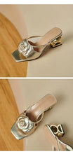 Load image into Gallery viewer, Camellia slippers soft leather new line flower sandals o
