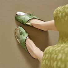 Load image into Gallery viewer, Soft Leather Blocked Square Toe Slippers

