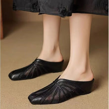 Load image into Gallery viewer, Mesh Hollow Splicing Wedge Heel Mules Shoes
