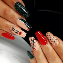 Load image into Gallery viewer, 24pcs Glitter Pink Sequins  Halloween  Press on Nails
