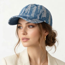 Load image into Gallery viewer, Vintage distressed washed denim baseball cap
