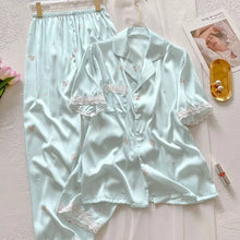 Load image into Gallery viewer, Bear Print Pajamas  Cool Ice Silk Short Sleeve
