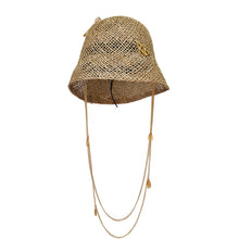 Load image into Gallery viewer, Summer straw hat black edging
