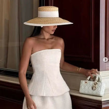 Load image into Gallery viewer, Summer straw hat black edging
