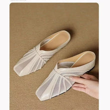 Load image into Gallery viewer, Mesh Hollow Splicing Wedge Heel Mules Shoes
