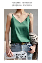 Load image into Gallery viewer, 100 silk real  slim v-neck  camisole
