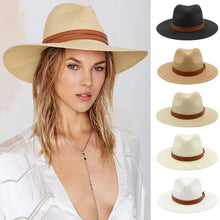 Load image into Gallery viewer, Natural Panama Straw Hat
