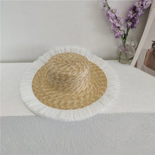 Load image into Gallery viewer, Summer straw hat black edging
