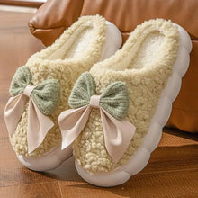 Load image into Gallery viewer, Pink Bowtie Furry Fur Slippers
