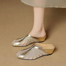 Load image into Gallery viewer, Mesh Hollow Splicing Wedge Heel Mules Shoes
