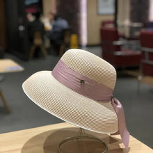 Load image into Gallery viewer, French Retro Straw Sun Hat with Bow
