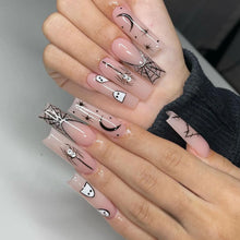 Load image into Gallery viewer, 24pcs Glitter Pink Sequins  Halloween  Press on Nails
