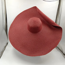 Load image into Gallery viewer, White punk straw hat 25cm large brim
