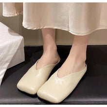 Load image into Gallery viewer, Flat Big Size Loafers Square Toe Slides Mules Slippers
