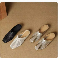 Load image into Gallery viewer, Mesh Hollow Splicing Wedge Heel Mules Shoes
