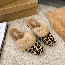 Load image into Gallery viewer, Hairy  High-heeled Warm Square Slippers
