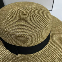 Load image into Gallery viewer, Women&#39;s  Summer Boater Straw Hat
