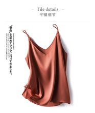 Load image into Gallery viewer, 100 silk real  slim v-neck  camisole
