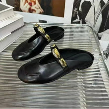 Load image into Gallery viewer, Metal Buckle Fish Mouth Slippers
