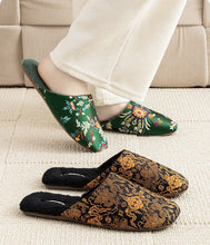 Load image into Gallery viewer, Embroidered Flower Slippers
