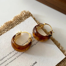 Load image into Gallery viewer, U Shape Resin Metal Earrings
