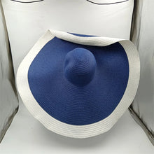Load image into Gallery viewer, White punk straw hat 25cm large brim

