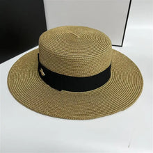 Load image into Gallery viewer, Women&#39;s  Summer Boater Straw Hat
