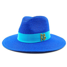 Load image into Gallery viewer, Summer straw hat black edging
