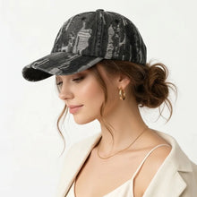 Load image into Gallery viewer, Vintage distressed washed denim baseball cap
