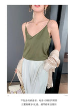 Load image into Gallery viewer, 100 silk real  slim v-neck  camisole
