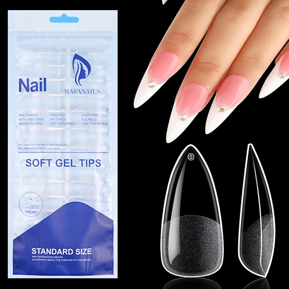120Pcs French Nude Pink Almond Press-On Nails
