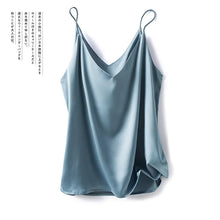 Load image into Gallery viewer, 100 silk real  slim v-neck  camisole
