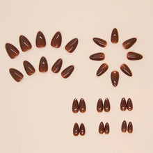 Load image into Gallery viewer, 30 pieces of short almond shaped press on nails
