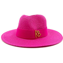 Load image into Gallery viewer, Summer straw hat black edging
