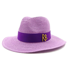 Load image into Gallery viewer, Summer straw hat black edging
