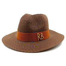 Load image into Gallery viewer, Summer straw hat black edging
