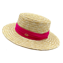 Load image into Gallery viewer, Summer straw hat black edging
