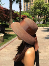 Load image into Gallery viewer, French Retro Straw Sun Hat with Bow
