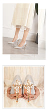 Load image into Gallery viewer, Metal Flower High Heels  Luxury Sexy Pointed Women&#39;s Shoes
